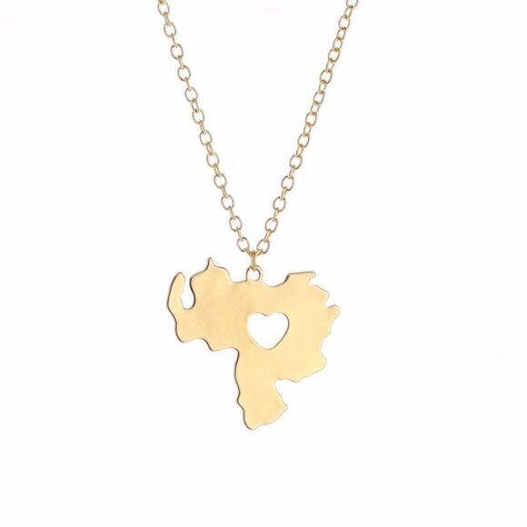 Love Venezuela Necklace - Golden, Silver & Black - Picture 3 of 3